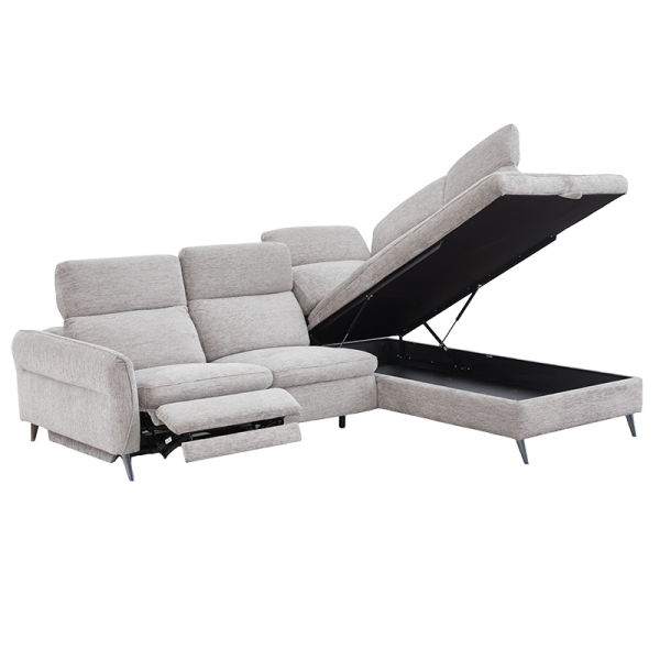 Ъглов разтегателен диван PORTICI LUX - сив