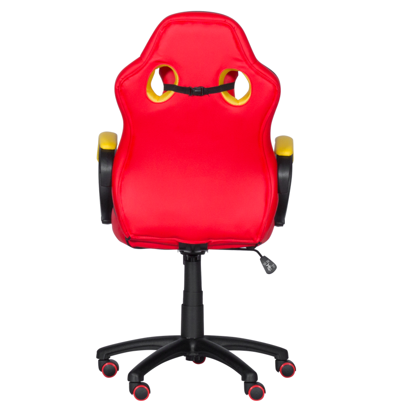 Геймърски стол с футболни мотиви Carmen 6305 - червено-жълт