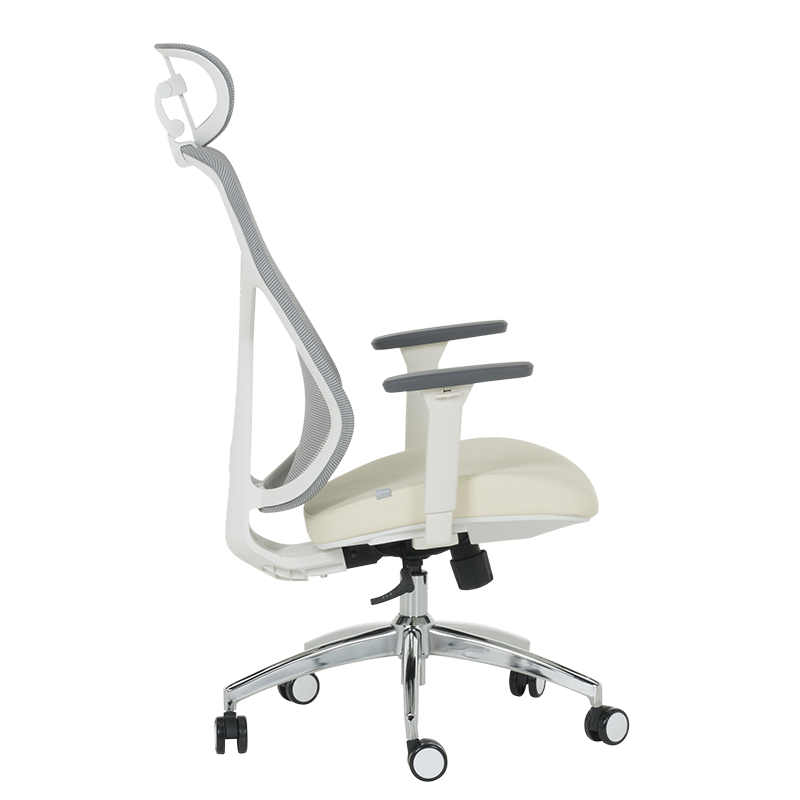 Ергономичен стол Carmen 7901 W еко кожа - сив-шампанско