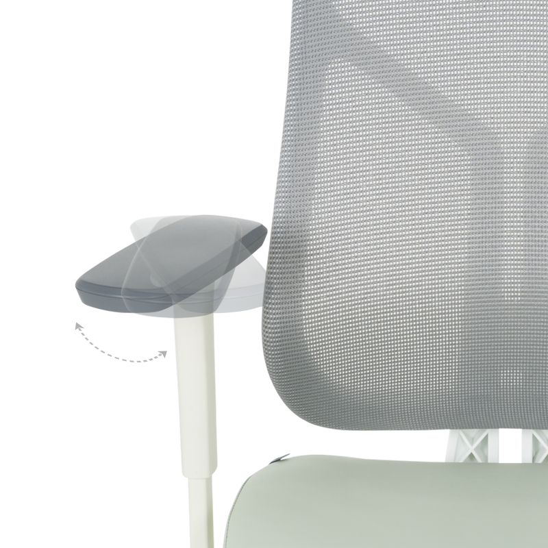 Ергономичен стол Carmen 7901 W еко кожа - сив-светлозелен