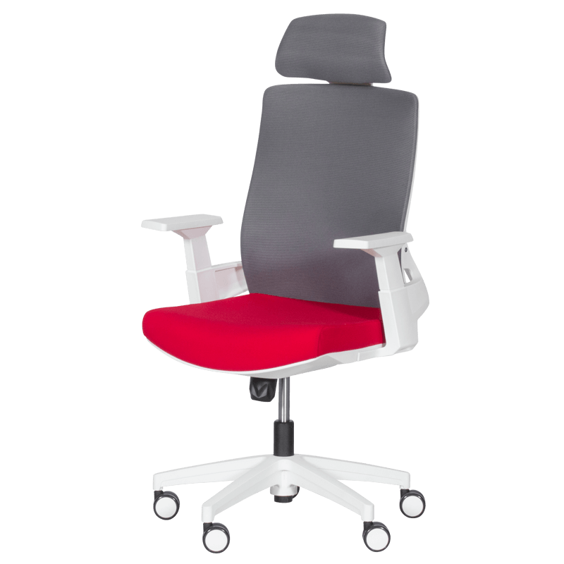 Президентски офис стол Carmen 7546 - червен - сив