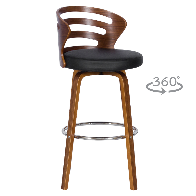 Бар стол Carmen 4041 - орех - черен