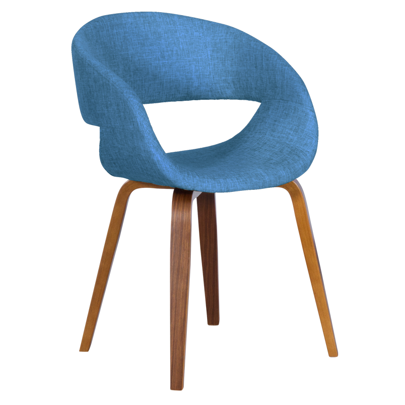 Трапезен стол Carmen 9975 - орех - син