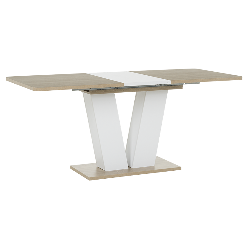 Разтегателна трапезна маса VEGAS T - дъб сонома / бял