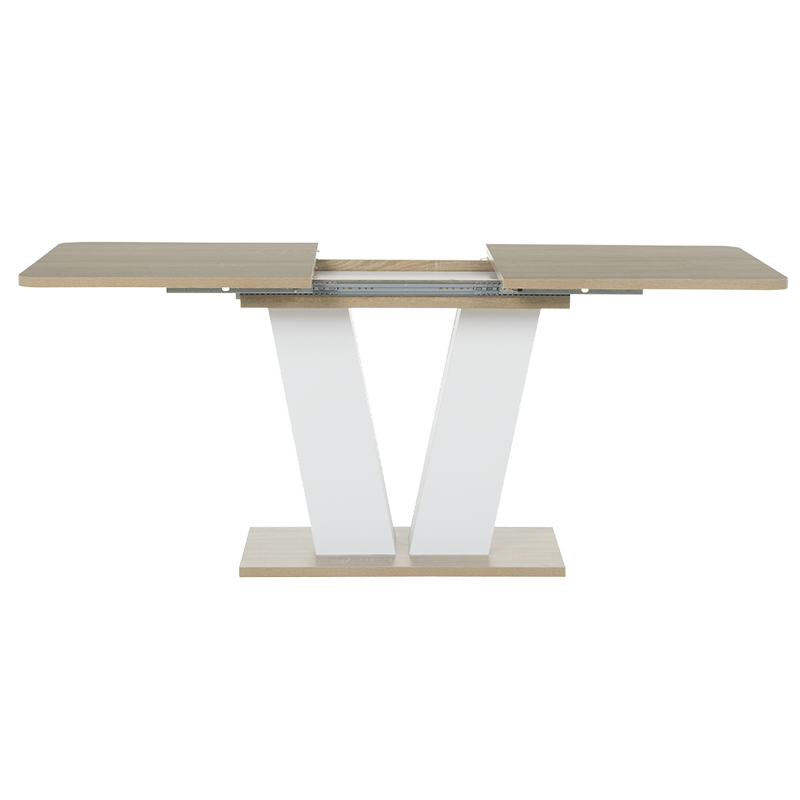 Разтегателна трапезна маса VEGAS T - дъб сонома / бял