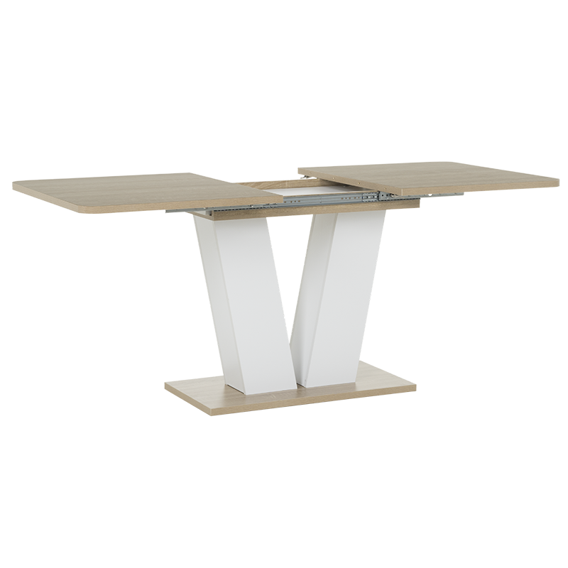 Разтегателна трапезна маса VEGAS T - дъб сонома / бял