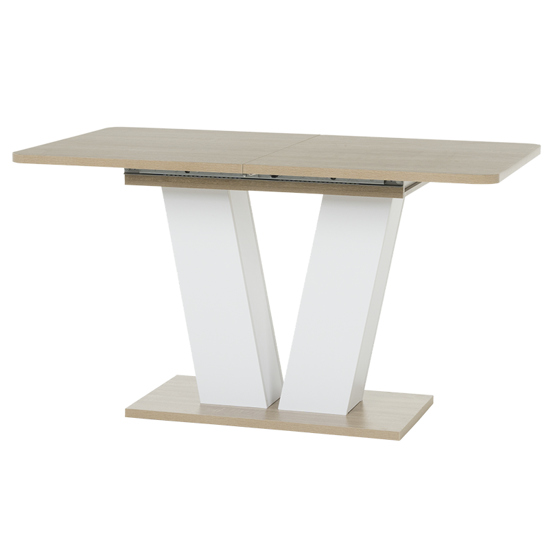 Разтегателна трапезна маса VEGAS T - дъб сонома / бял