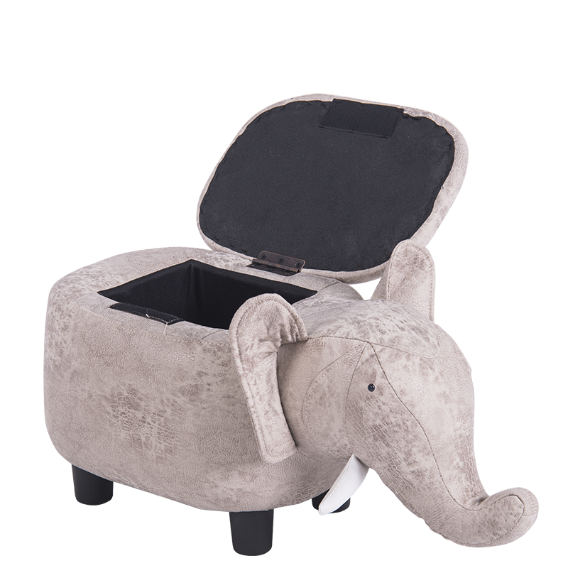 Детска табуретка с ракла - сив слон