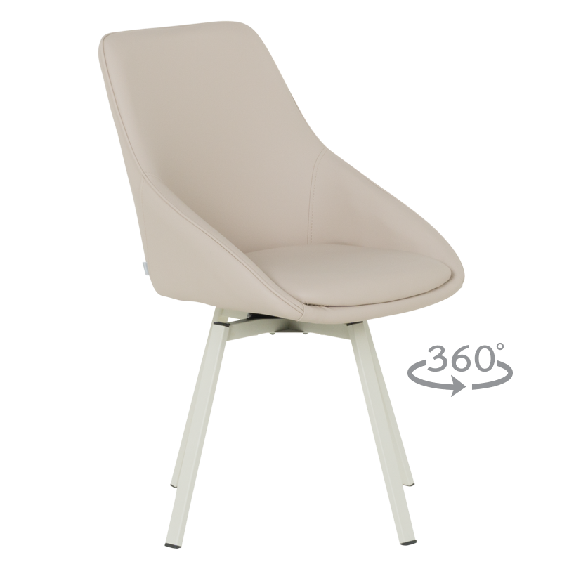 Трапезен стол WIGAN 1 силиконова кожа - лате 05