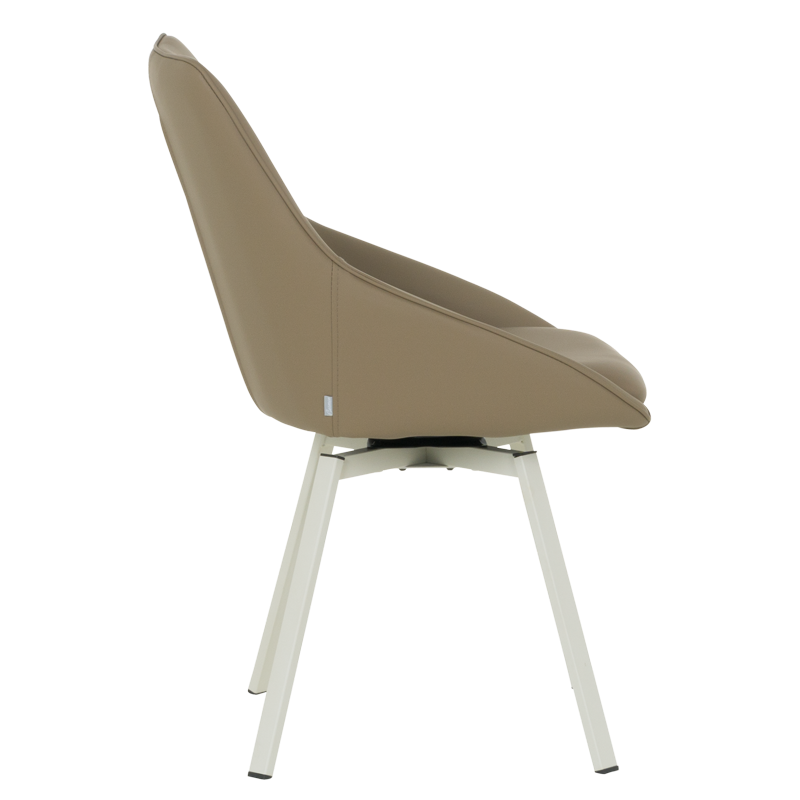 Трапезен стол WIGAN 1 силиконова кожа - кафяв 46