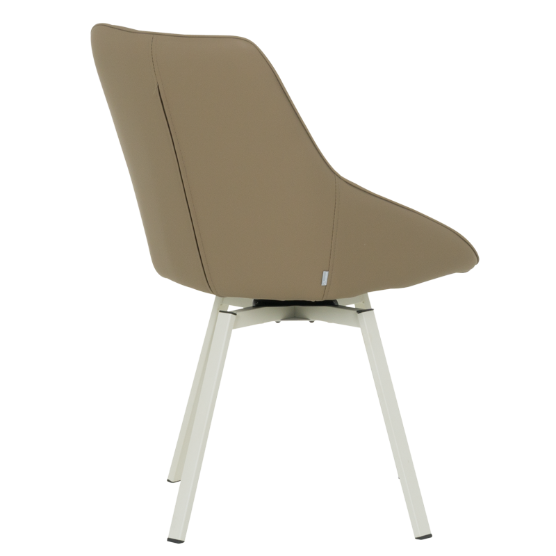 Трапезен стол WIGAN 1 силиконова кожа - кафяв 46