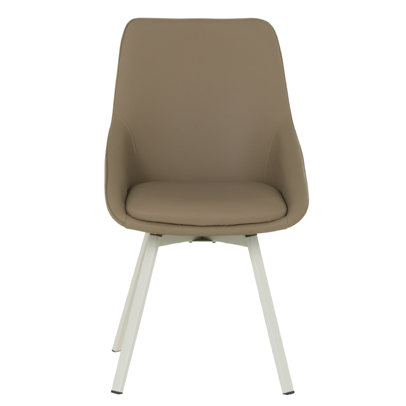 Трапезен стол WIGAN 1 силиконова кожа - кафяв 46