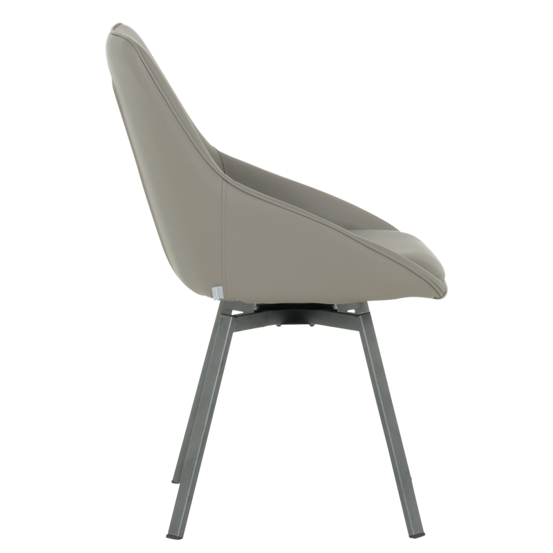 Трапезен стол WIGAN 2 силиконова кожа - сив 43