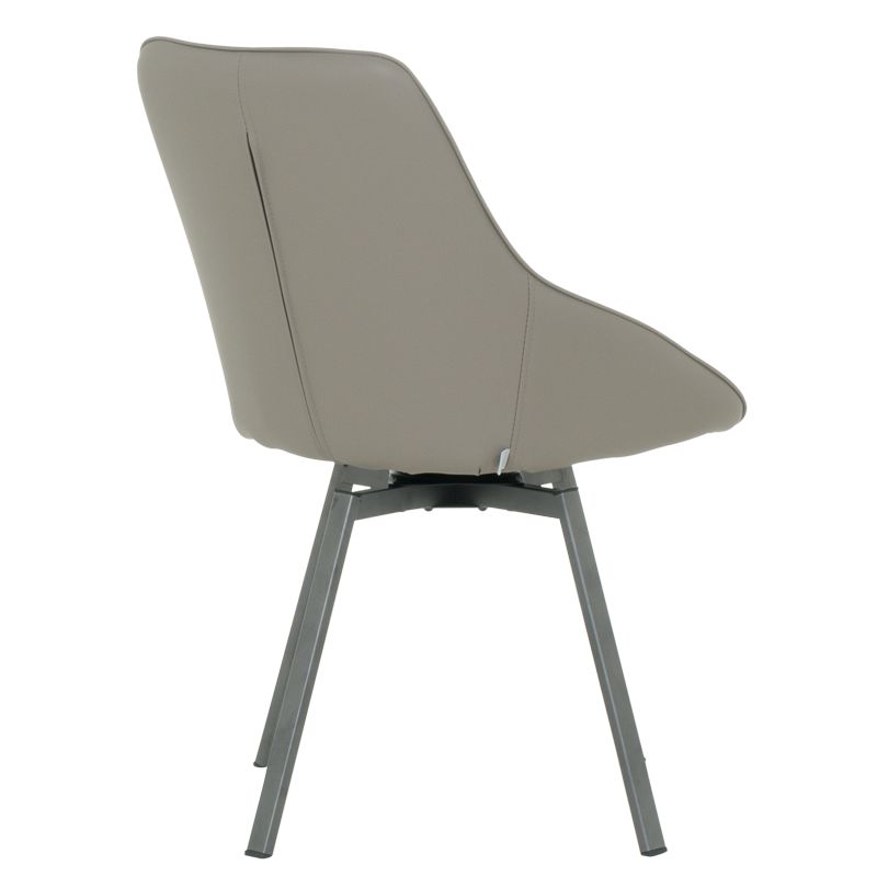 Трапезен стол WIGAN 2 силиконова кожа - сив 43