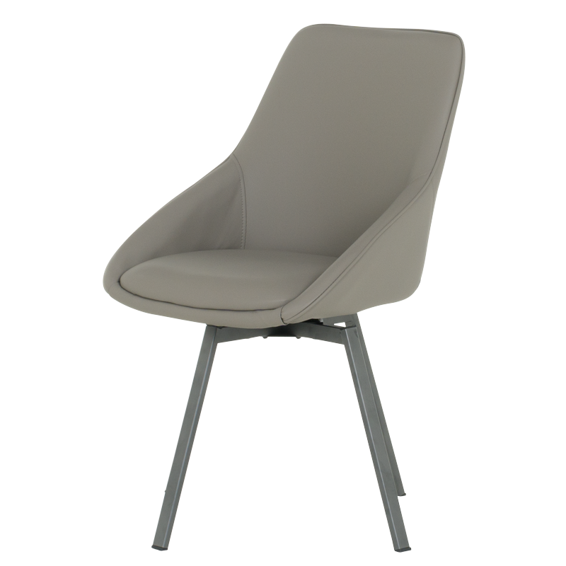 Трапезен стол WIGAN 2 силиконова кожа - сив 43