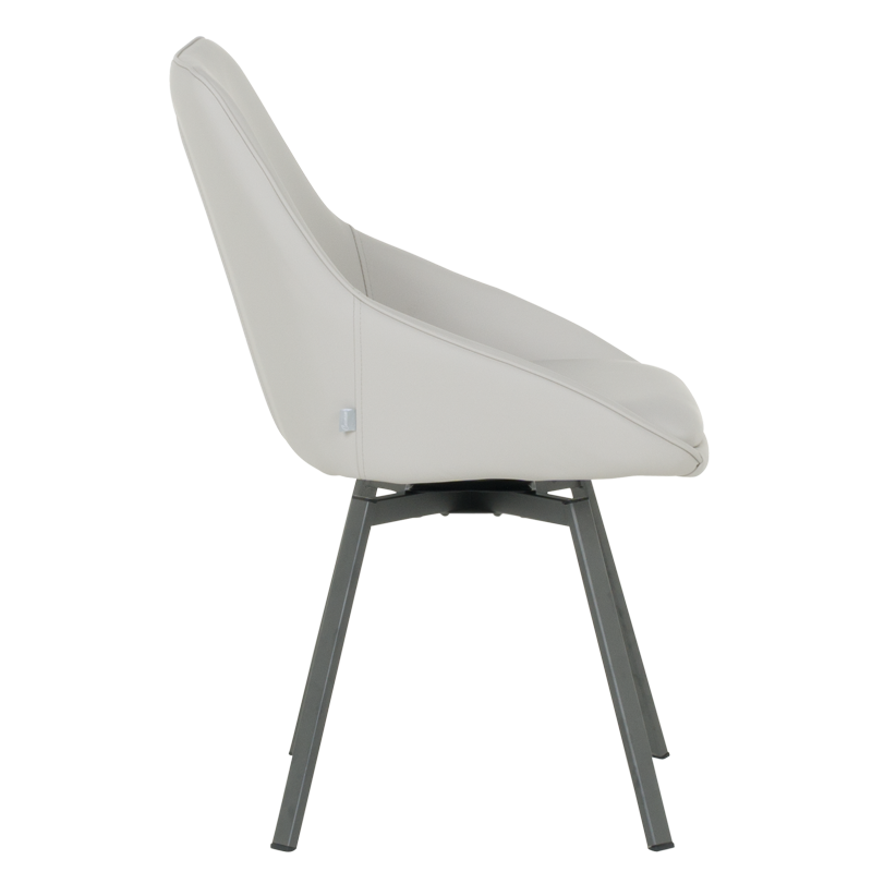 Трапезен стол WIGAN 2 силиконова кожа - светлосив 65