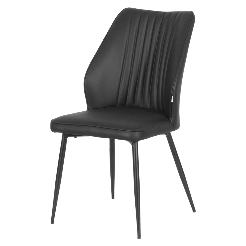 Трапезен стол LAREDO Y силиконова кожа - черен 60