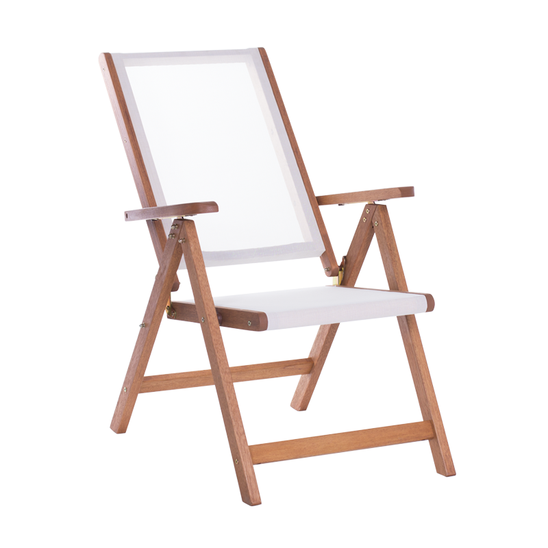 Сгъваем дървен градински стол SVEN - бял