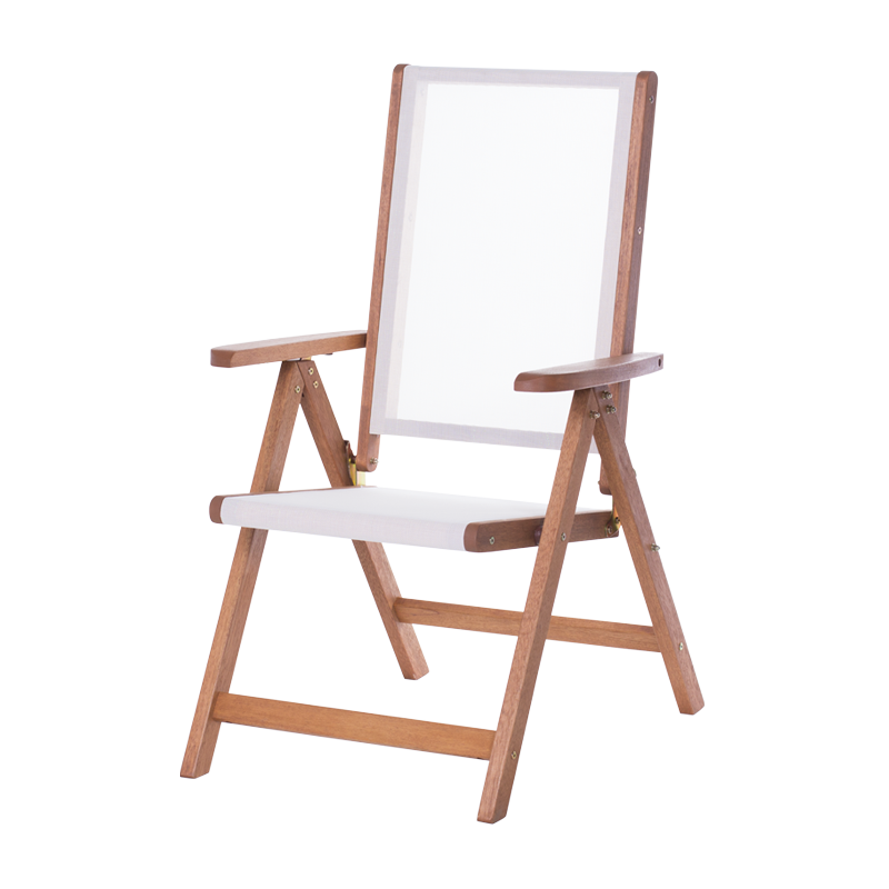 Сгъваем дървен градински стол SVEN - бял