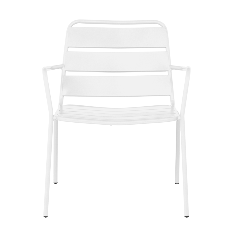 Метален градински стол SAKI - бял