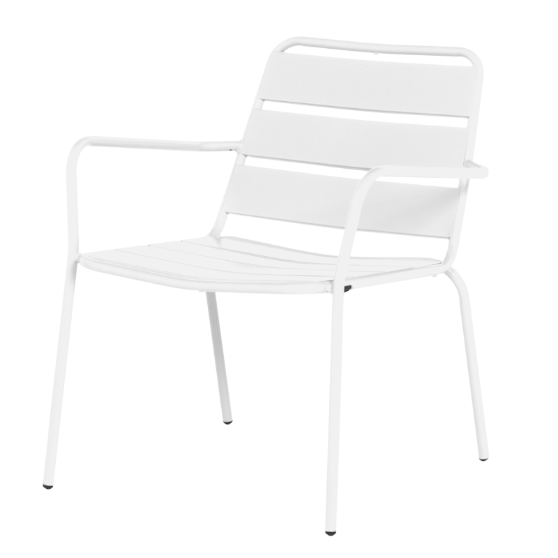 Метален градински стол SAKI - бял