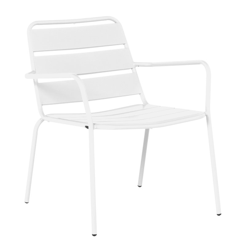 Метален градински стол SAKI - бял