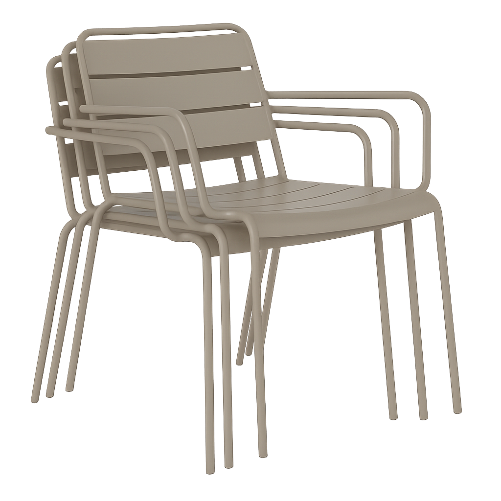 Метален градински стол SAKI - капучино