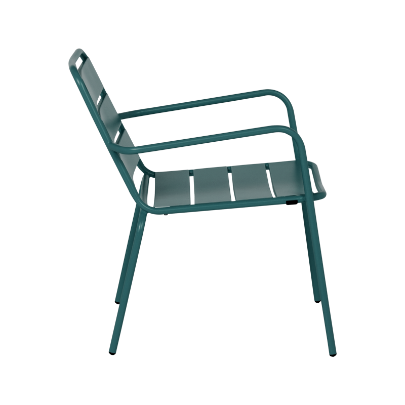 Метален градински стол SAKI - тъмнозелен