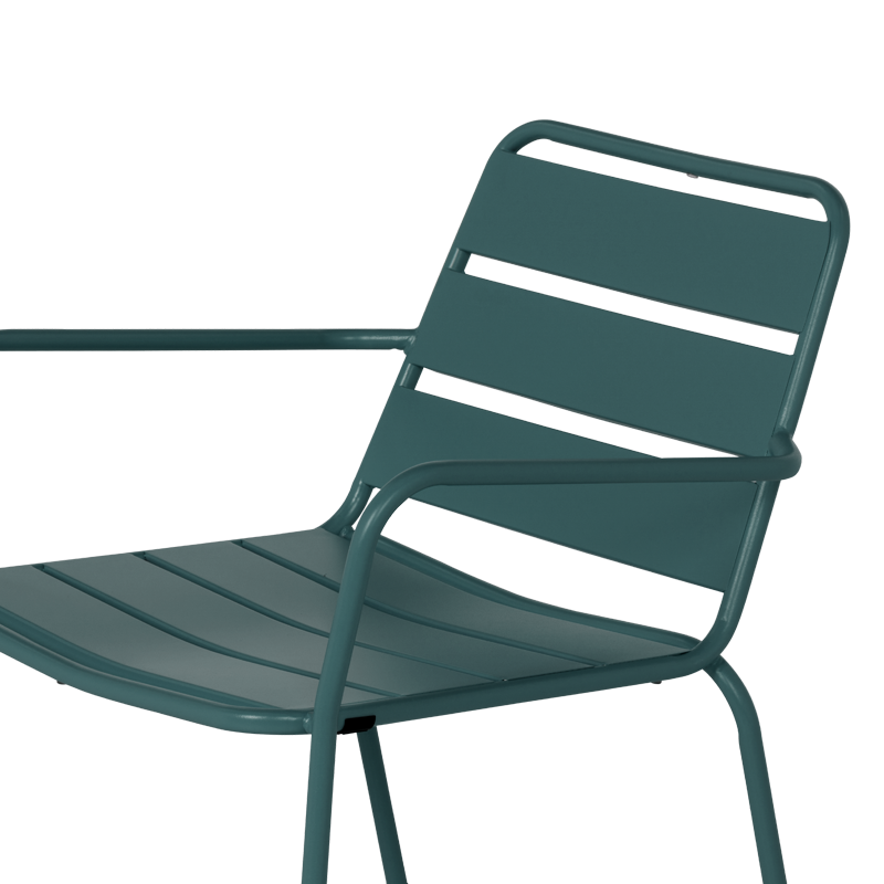 Метален градински стол SAKI - тъмнозелен