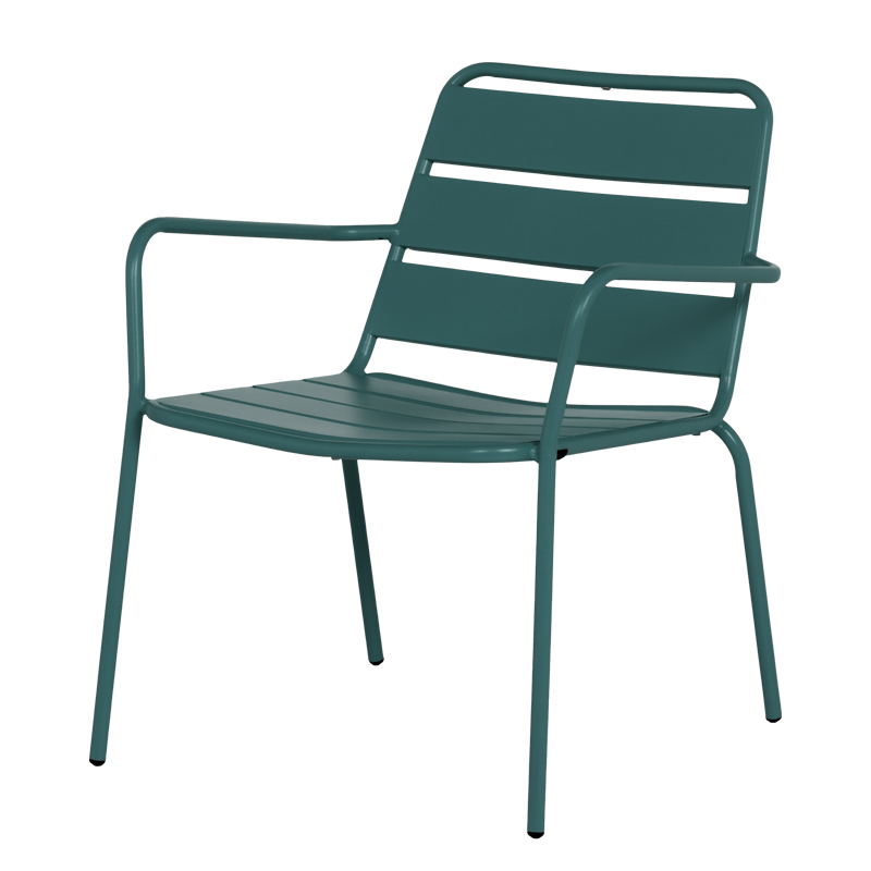 Метален градински стол SAKI - тъмнозелен