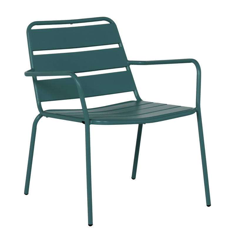 Метален градински стол SAKI - тъмнозелен