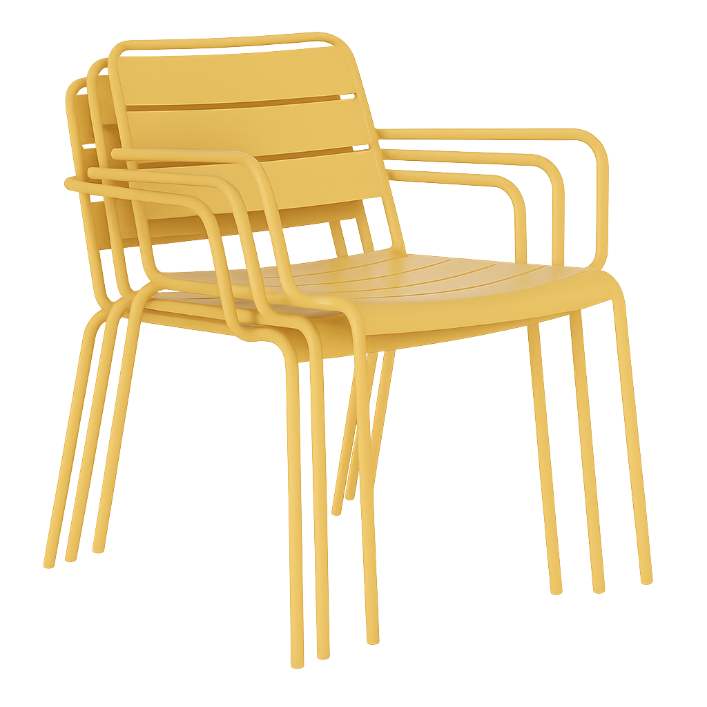 Метален градински стол SAKI - жълт