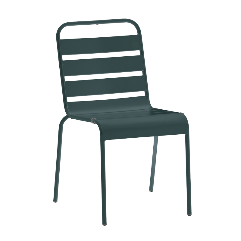 Метален градински стол MURI - тъмнозелен