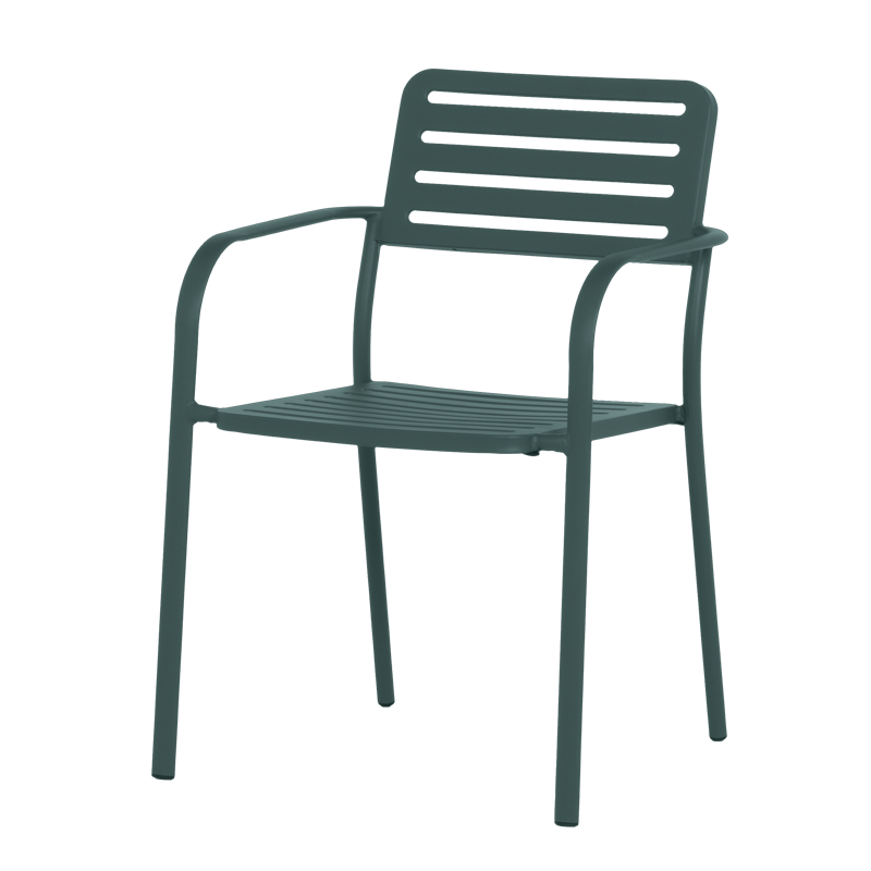 Метален градински стол WASE - тъмнозелен