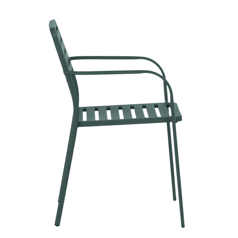 Метален градински стол WASE - тъмнозелен