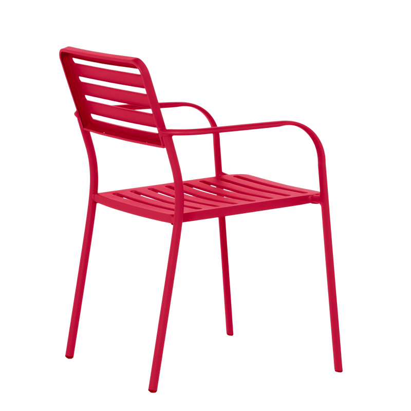Метален градински стол WASE - червен