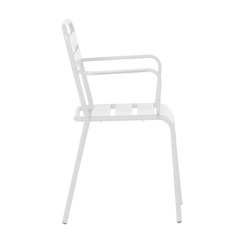 Метален градински стол ZAMFARA - бял