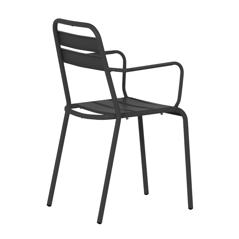 Метален градински стол ZAMFARA - черен