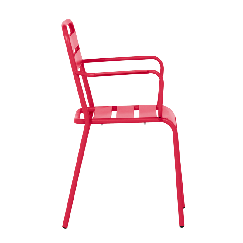 Метален градински стол ZAMFARA - червен