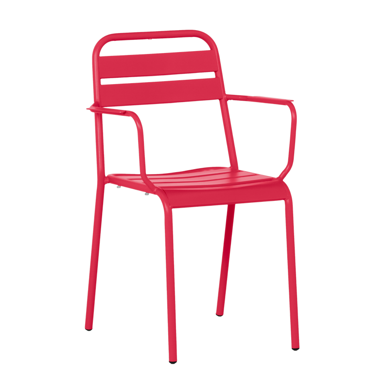 Метален градински стол ZAMFARA - червен