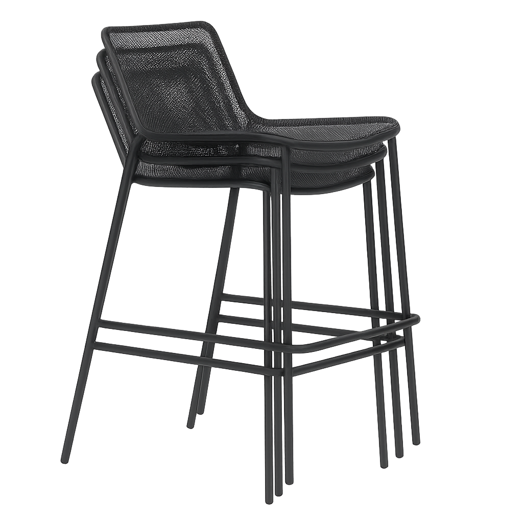 Метален кетъринг бар стол BAMA - черен