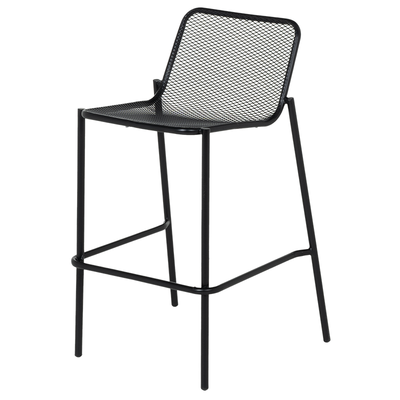 Метален кетъринг бар стол BAMA - черен