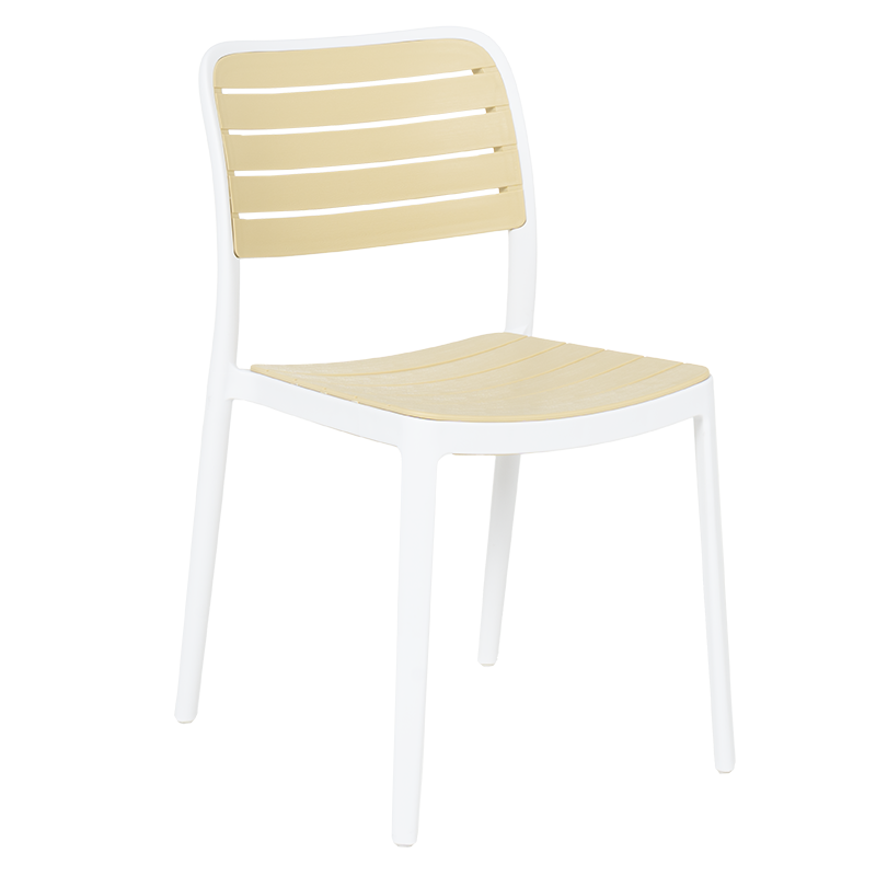 Градински стол RABAT - жълт-бял