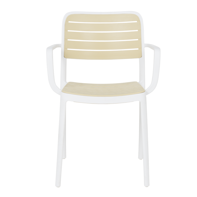 Пластмасов градински стол TEMARA - жълт - бял