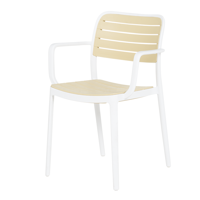 Пластмасов градински стол TEMARA - жълт - бял