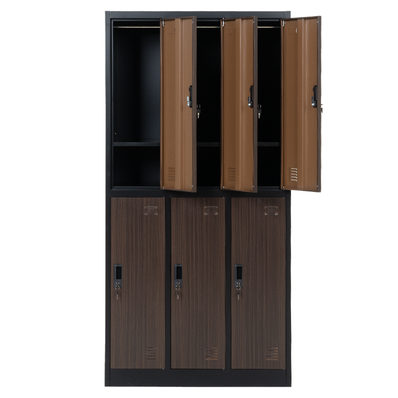 Метален шкаф Carmen CR-1243 K - черен-орех