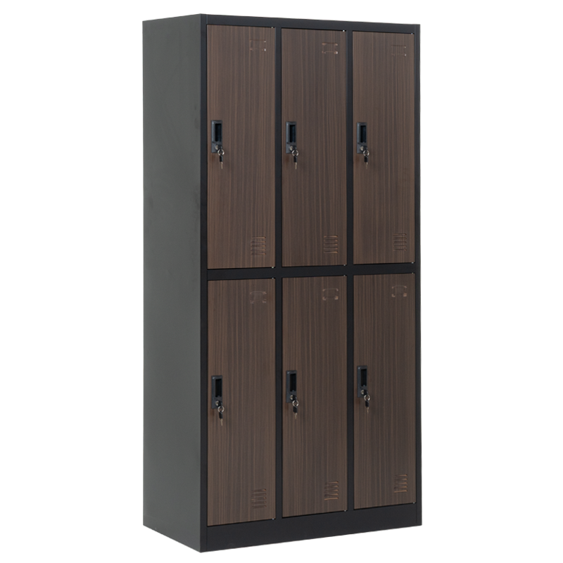 Метален шкаф Carmen CR-1243 K - черен-орех