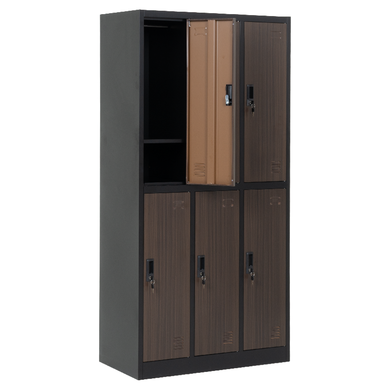 Метален шкаф Carmen CR-1243 K - черен-орех