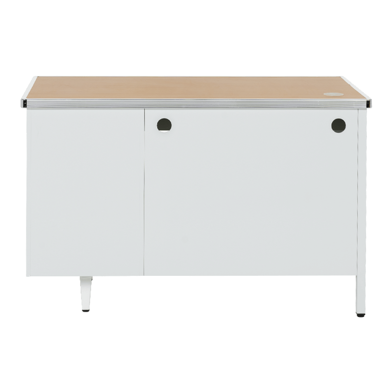 Метално бюро Carmen CR-1318 L - сиво / бук