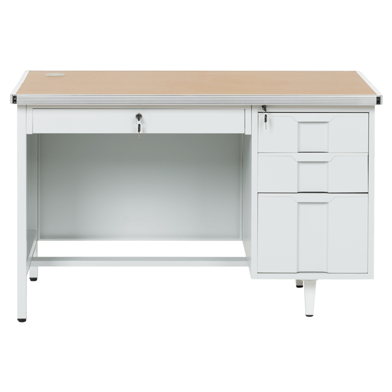 Метално бюро Carmen CR-1318 L - сиво / бук